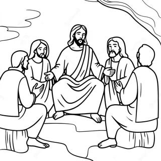 Jesus Undervisar Lärjungarna Målarbild | LDS Nya Testamentet målarbild