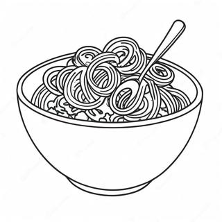 Färgglad Spaghetti Skål Målarbild | Spaghetti målarbild