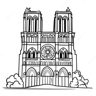 Notre Dame-logotyp färgläggningssida | Notre Dame målarbild