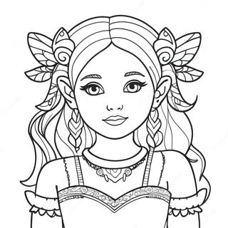 Fantasy Flicka Färgläggningssida | Fantasi Flicka målarbild