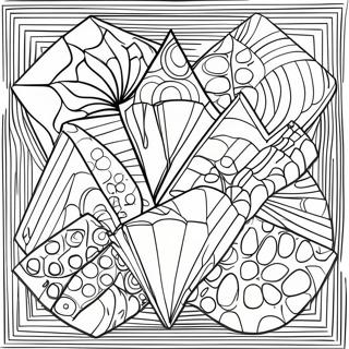 3D Geometriska Former Optisk Illusion Målarbild | Optisk Illusion målarbild