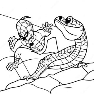 Spiderman ödlestrid målarbild | Spindelmannen Ödla målarbild