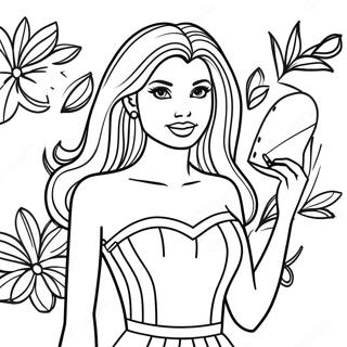 Moderna Barbie Docka Färgläggningssida | Barbie-docka målarbild