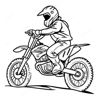 Cool Dirt Bike Förare Färgläggningssida | Terrängcykel målarbild