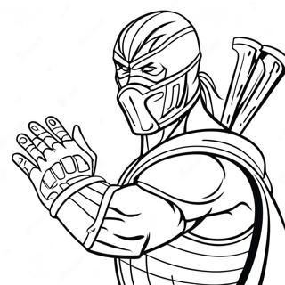Sub Zero iskrafter färgläggningssida | Sub Zero Mortal Kombat målarbild
