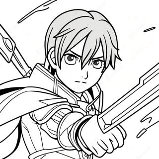 Kirito i episk strid färgläggningssida | Sword Art Online målarbild