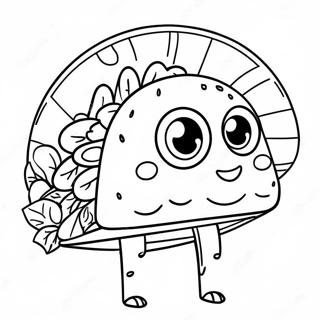 Rolig Taco med Ögon Målarbild | Taco målarbild