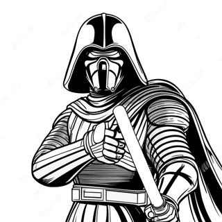 Kylo Ren med ljussabel färgläggningssida | Kylo Ren målarbild