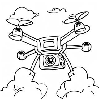 Flygande Dron i Himlen Målarbild | Dron målarbild