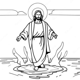 Jesus Går på Vattnet Målarbild | Jesus Mirakler målarbild