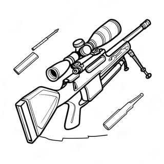 Detaljerad Sniper Gevär Färgning | Snipergevär målarbild