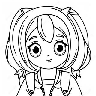 Söt Manga Karaktär Färgläggningssida | Manga målarbild