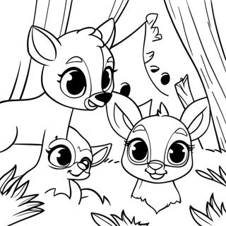 Bambi med Vänner Målarbild | Bambi målarbild