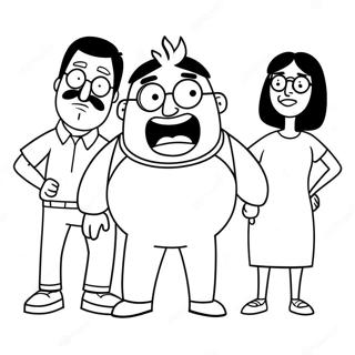 Roliga Bob's Burgers Karaktärer Målarbild | Bobs hamburgare målarbild