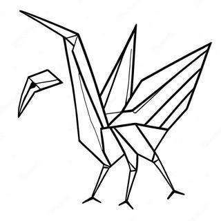 Origami Kråka Målarbild | Origami målarbild