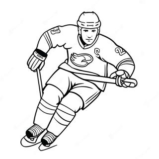 Hockeyspelare som åker snabbt färgläggningssida | Ishockey målarbild