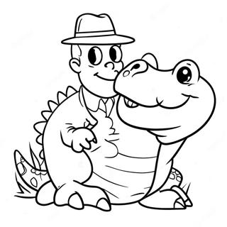 Montgomery Alligator Målarbok | Montgomery Gator målarbild