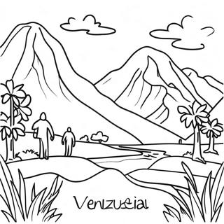 Färgglad Venezuela Landskap Målarbild | Venezuela målarbild