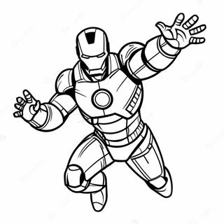 Iron Man flyger i sin dräkt målarbild | Lego Avengers målarbild