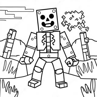 Minecraft Skelett Målarbild | Minecraft Skelett målarbild