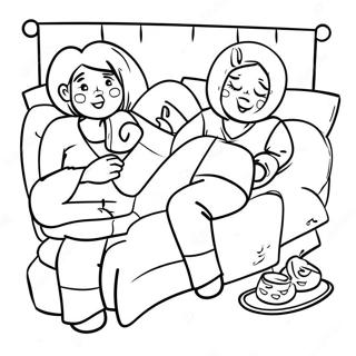 Mysig Pajamafest Målarbild | Pyjamasdag målarbild
