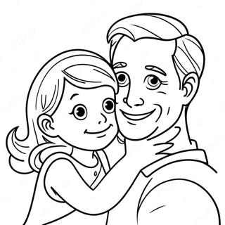 Lekfull Far och Dotter Målarbild | Far och Dotter målarbild