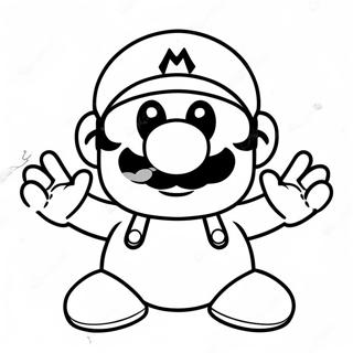 Among Us Mario Karaktär Målarbild | Bland Oss Mario målarbild