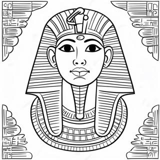 Gammal egyptisk farao färgläggningssida | Farao målarbild