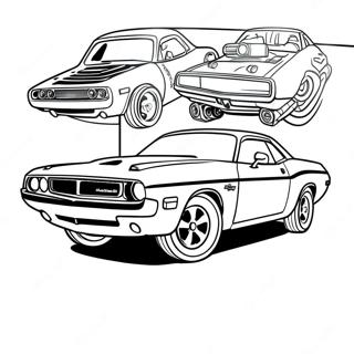 Klassisk Dodge Challenger Målarbild | Dodge Challenger målarbild