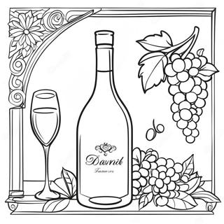 Elegant vinflaska målarbild | Vin för vuxna målarbild