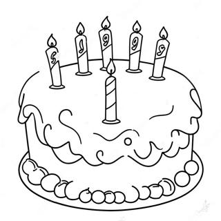 Färggår 10-års födelsedagstårta målarbild | Glad 10-årsdag målarbild