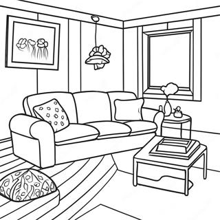 Mysigt rekreationsrum med soffa målarbild | Rekryteringsrum målarbild
