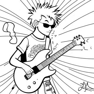 Punk Rock Gitarrist Målarbild | Punk Rock målarbild