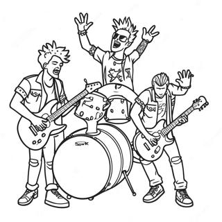Punk Rock Band Spelar Live Målarbild | Punk Rock målarbild