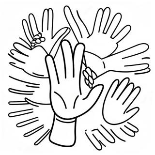 Färgglada ASL Handtecken Målarbild | ASL Alfabet målarbild