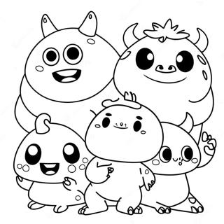 Vänliga Class Dojo-monster målarbokssida | Klass Dojo målarbild