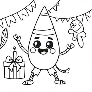 Glad Piñata på en Födelsedagsfest Målarbild | Pinata målarbild