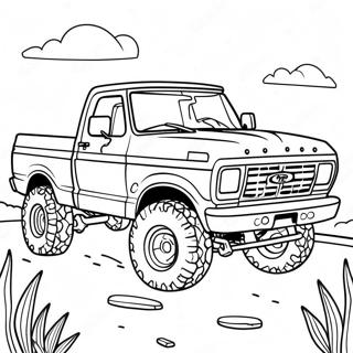 Ford F250 Off-Road Äventyr Målarbild | Ford F250 målarbild