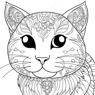 Elegant Kattporträtt Målarbild | Katt för vuxna målarbild