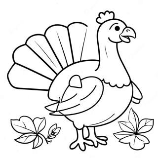 Bedårande Thanksgiving Kalkon Färgläggningssida | Söt november målarbild