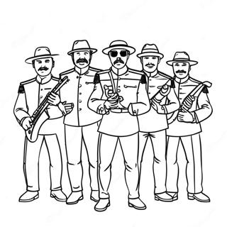 Fuerza Regida Bandmedlemmar Målarbild | Fuerza Regida målarbild