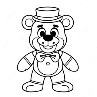 Leksak Freddy med ett Glad Leende Målarbild | Leksak Freddy målarbild