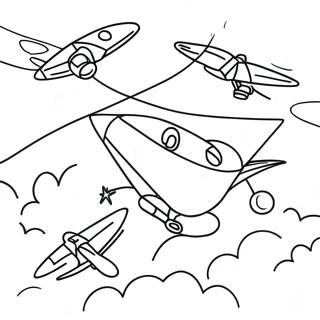Färgglada Flygblad i Himlen Målarbild | Flygblad målarbild