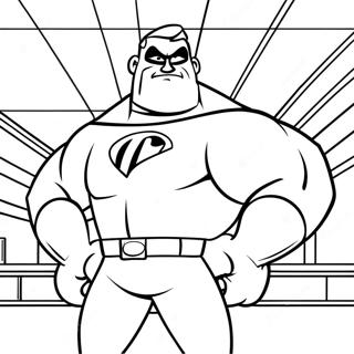 Mr. Incredible Visar Muskler Målarbok | Incredibles 2 målarbild