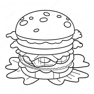Krabby Patty färgläggningssida | Krabby Patty målarbild