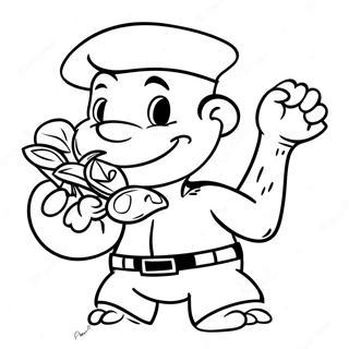 Popeye Äter Spenat Målarbild | Popeye målarbild