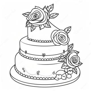 Elegant Bridal Shower Tårta Målarbild | Bröllopsdusch målarbild
