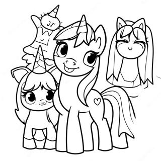 Twilight Sparkle med Vänner Färgläggningssida | Skymning Gnista målarbild