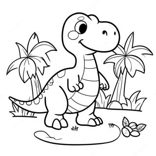 Dinosaurie påskäggsjakt målarbild | Dinosaurie Påsk målarbild