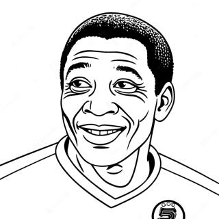 Pele fotbollslegend färgläggningssida | Pele målarbild